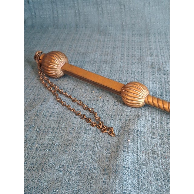 Museum Specimen Antique Brass Torah Pointer Heavy 141g Yad 19th C European Judaica For Sale - Image 10 of 15