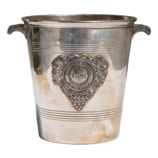 Mid 20th Century France Gold Silver Ice Bucket For Sale