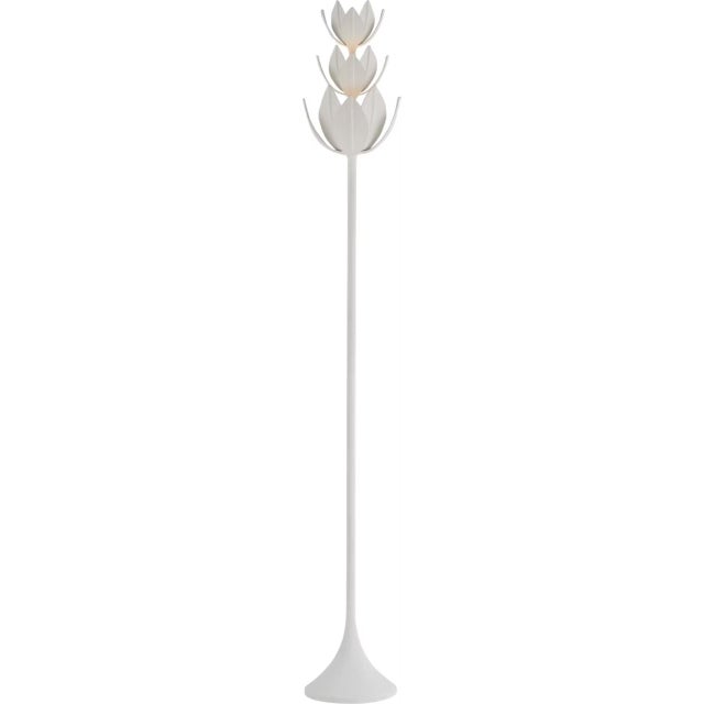 Transitional Julie Neill by Visual Comfort Signature Alberto 70" Floor Torchiere in Plaster White For Sale - Image 3 of 3