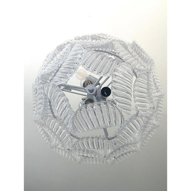 Diamante Transparent Petals Murano Glass Chandelier by Simoeng For Sale - Image 4 of 7