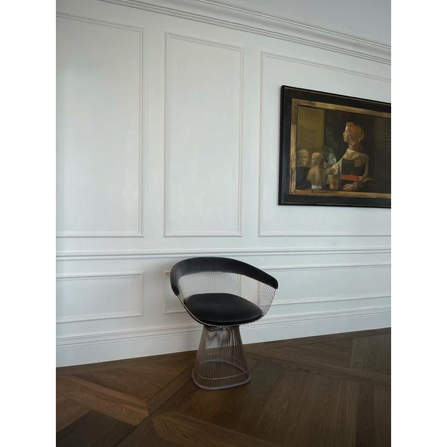 Metal Platner Armchairs in Steel and Velvet by Warren Platner for Knoll, USA, 1960s, Set of 4 For Sale - Image 7 of 18