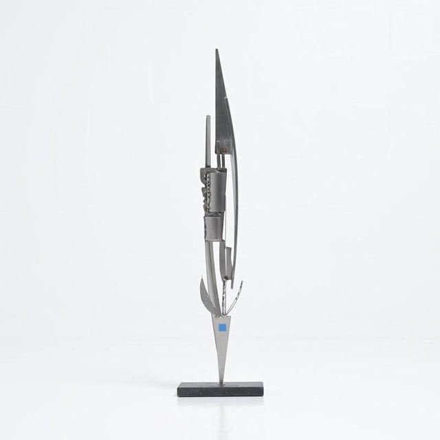 Large metal sculpture by Freddy Beernaert. Beernaert is a self-taught artist who began his career in the 1970s. Both the...