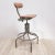 Industrial Rotatable Steel and Leather Office Chair For Sale - Image 4 of 9