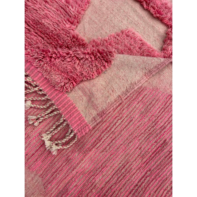 Pink Beni Mrirt Diamond Pattern Rug, 2010s For Sale - Image 9 of 12