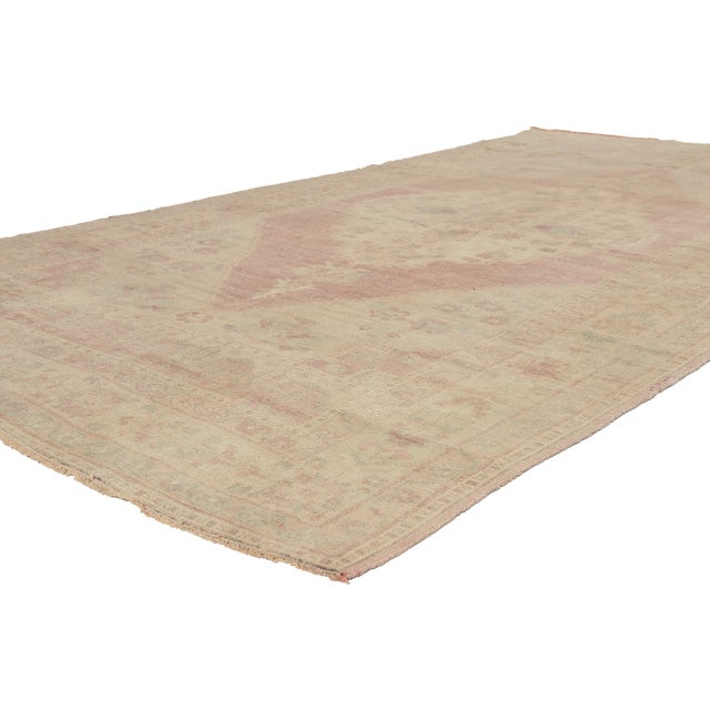 53213 Vintage Turkish Oushak Rug, 05'07 x 10'02.&nbsp; The Cypress Garden: A Vintage Turkish Oushak Masterpiece of...