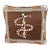 Vintage Handmade Folk Art Snake & Tree Branch Needlepoint Accent Pillow For Sale