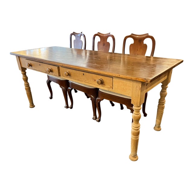 Late 19th Century English Pine Farmhouse Table Chairish