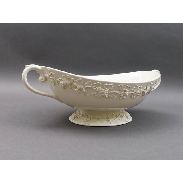 Mid-Century Modern Mid 20th Century Wedgewood Embossed Queensware England Cream on Cream Large Centerpiece Bowl For Sale - Image 3 of 12