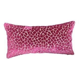 Magenta Velvet Mosaic Pillow Cover For Sale