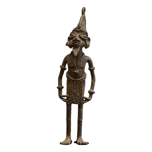 West African Figurine in Cast Brass, 1920s For Sale