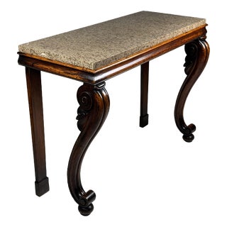 English Console Table with Marble For Sale