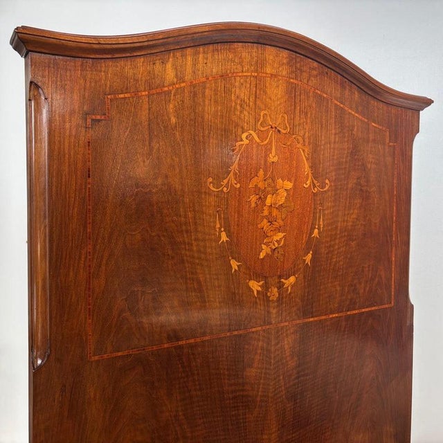 Antique Bed in Walnut Inlaid For Sale - Image 10 of 12