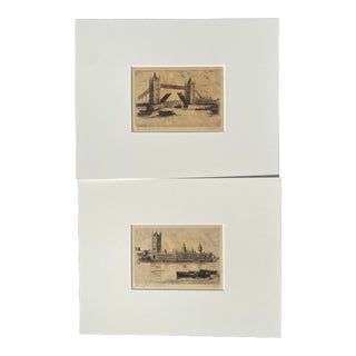 Pair of Cecil Forbes London Etchings For Sale
