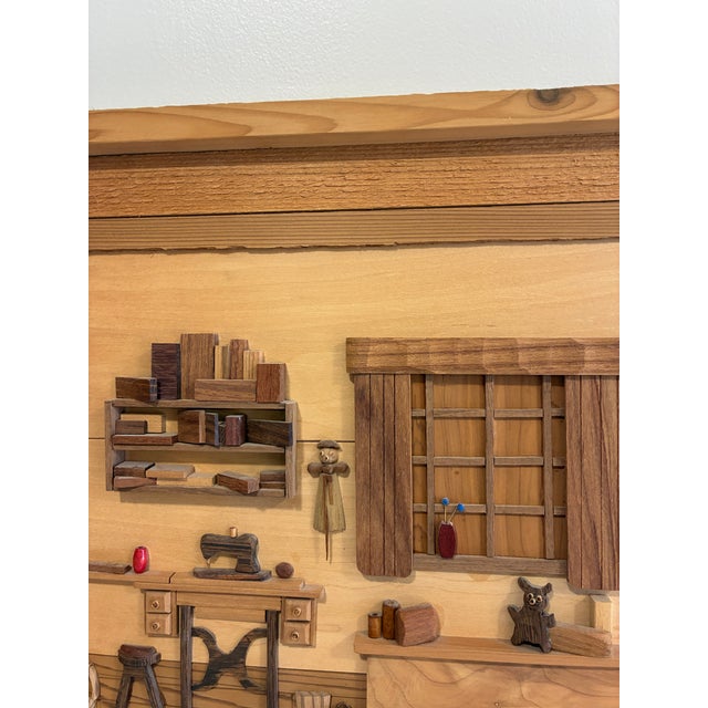 Signed Wood Marquetry Diorama"Grandma's Passion" by Cleve Lewis, 1994 For Sale - Image 10 of 18