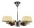 Art Deco Chandelier in Chrome, Wood and Glass, Czechoslovakia, 1930s For Sale