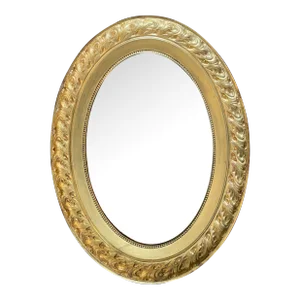Oval French Louis XVI Genuine Gold Leaf Mirror