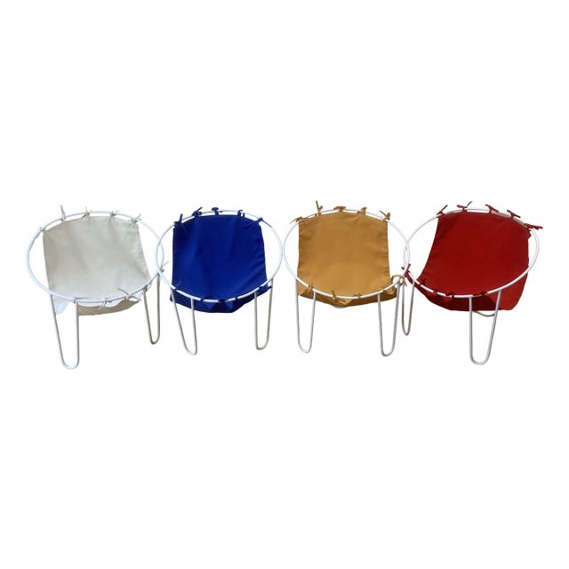 Vintage French Outdoor Armchairs, 1950s, Set of 4 For Sale