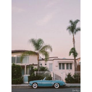 "Laguna Beach Blue Benz" - Limited Edition Fine Art Print - Vertical 24"x36" - Coastal California Laguna Beach Vintage Mercedes Benz Photo For Sale