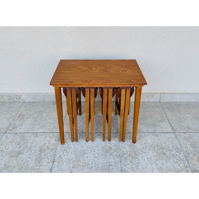 Mid-Century Modern Scandinavian Teak Nesting Tables, 1960s, Set of 5 For Sale - Image 3 of 12