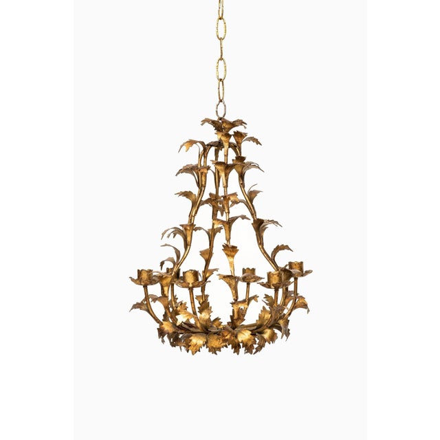 1950s Swedish Pewter Chandelier, 1950s For Sale - Image 5 of 6