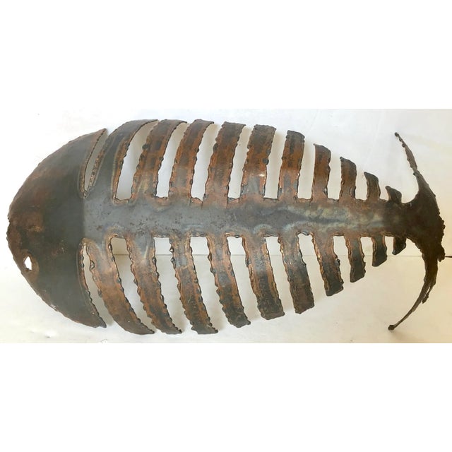 Brutalist Iron Fish Skeleton Bowl For Sale - Image 3 of 5