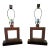 Pair Mid-Century Modern Cubist Chrome Lamps For Sale