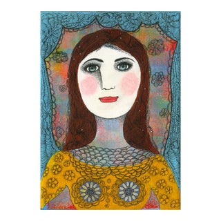Claudine Loquen, Jane Austen, 2020, Mixed Media on Canvas For Sale