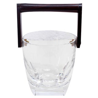 Crystal and Wood Ice Bucket, 1970s For Sale