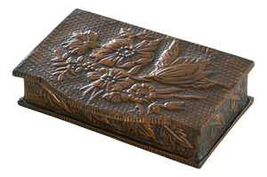Decorative Art Deco Box in Hand Hammered Copper, 1930s