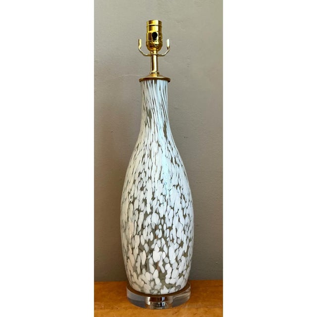 Vintage Speckled Glass Table Lamp For Sale - Image 13 of 13