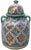 Antique handcrafted and glazed Moroccan ceramic vase from Fez, Morocco with an intricately hand-painted Moorish pattern in...