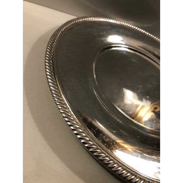 Vintage International Silver Round Serving Tray For Sale - Image 6 of 8
