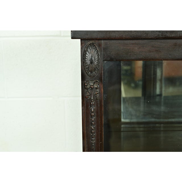 Berkey & Gay Style Antique French Regency Louis XVI Carved Mahogany Bookcase or Display Cabinet, Circa 1900 For Sale In South Bend - Image 6 of 10