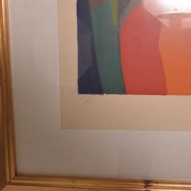 Blue 1960s Abstract French Art Still Life Color Lithograph Marcel Mouly For Sale - Image 8 of 10