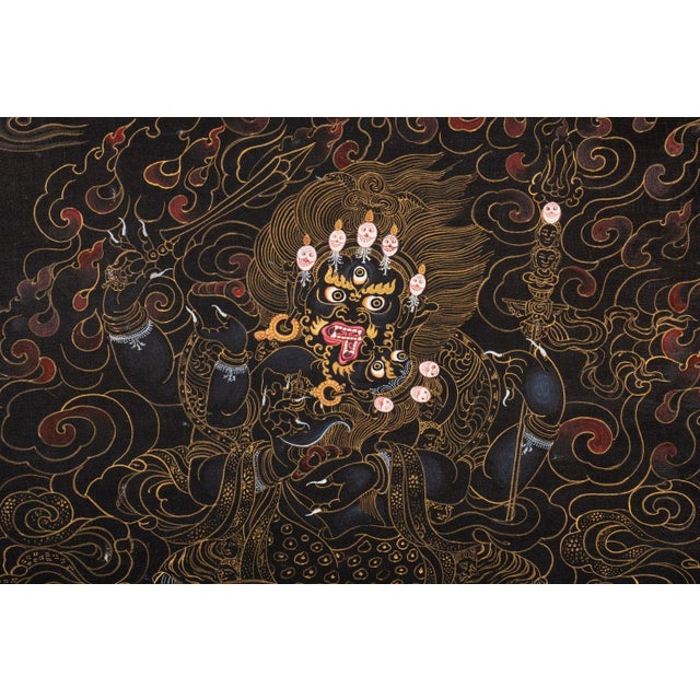 Antique 19th Century Tibetan Thangka Depicting Vajrabhairava (Yamantaka) For Sale In Denver - Image 6 of 9