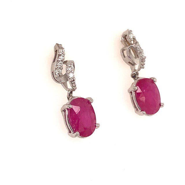 Natural Ruby Diamond Earrings 14k Gold 1.55 TCW Certified For Sale - Image 14 of 14