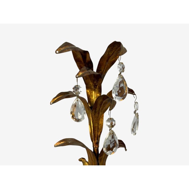 1950sFrench Marie Therese Style, Cherub Wall Sconces, Gilt-Brass, Crystal - a Pair For Sale - Image 9 of 12