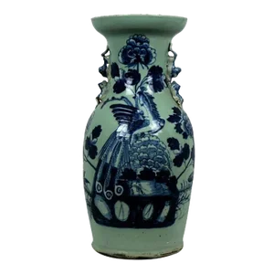 Mid 19th Century Chinese Large Blue and White Porcelain Vase