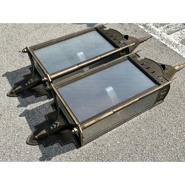 Vintage Monumental Copper Wall Sconces - A Pair For Sale In West Palm - Image 6 of 12