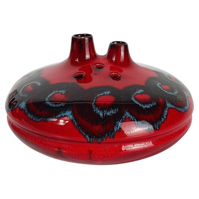 Mid 20th Century Modern Italian Vase Handcrafted in Red Enamel Ceramic, 1960s For Sale - Image 14 of 14