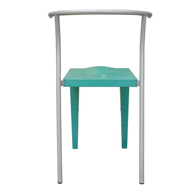Italian Turquoise Chairs by Phillippe Stark from Kartell, 1988, Set of 4 For Sale - Image 3 of 7