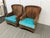 Art Nouveau Rattan Wingback Mid 20th Century Chairs, Pair For Sale - Image 3 of 12