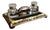 Antique Victorian Burr Walnut and Brass Mounted Double Sided Desk Set, 1860, Set of 3 For Sale