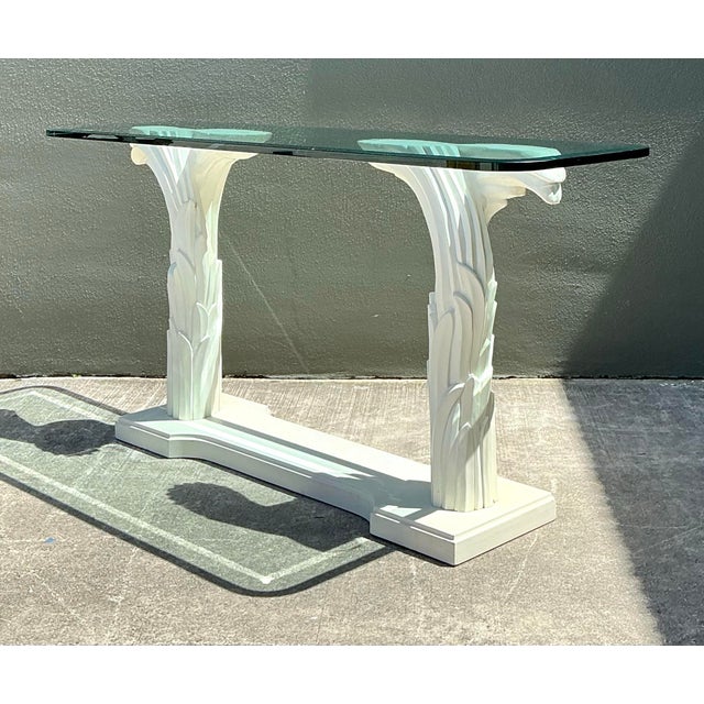 Vintage Serge Roche Twisted Palm Frond Console Table For Sale - Image 11 of 12