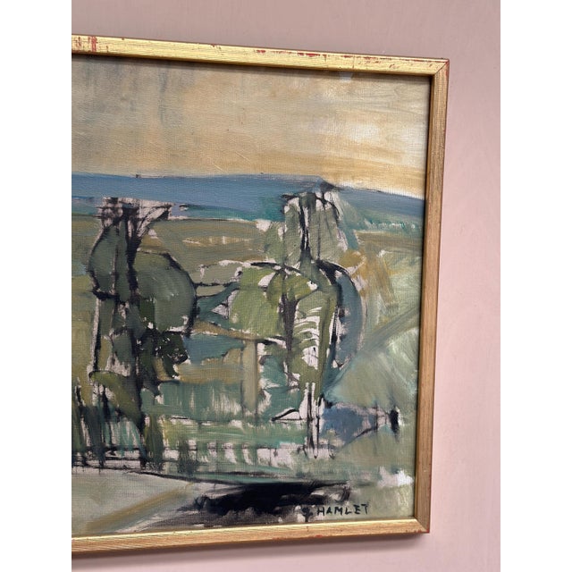 S. Hamlet, Abstract Landscape, 1960s, Oil Painting on Canvas, Framed For Sale - Image 9 of 17