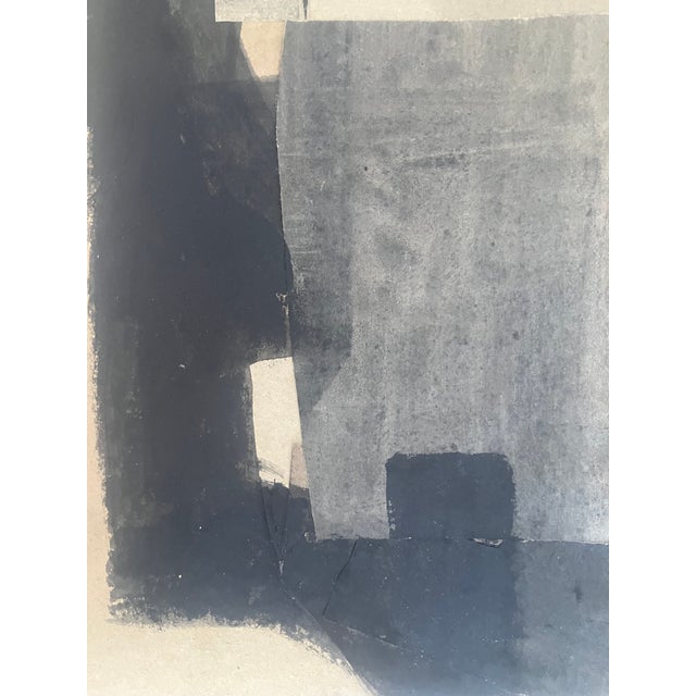 1960’s Cubism Style Black, Gray & Beige Abstract Mixed Media Collage by Kielm. For Sale In Monterey, CA - Image 6 of 9