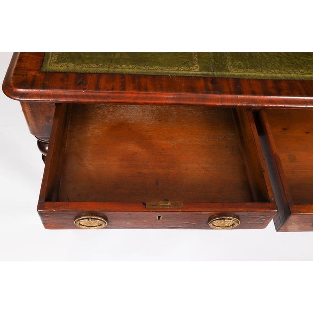 Antique ictorian 6-Drawer Partner's Writing Desk For Sale - Image 12 of 18