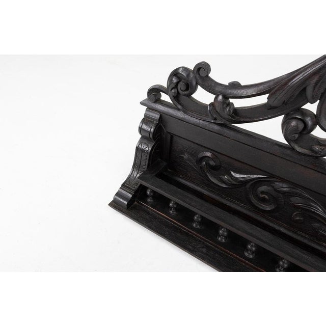 Black Baroque Carved Black Wooden Sculptured Shelf, France, 1850s For Sale - Image 8 of 16