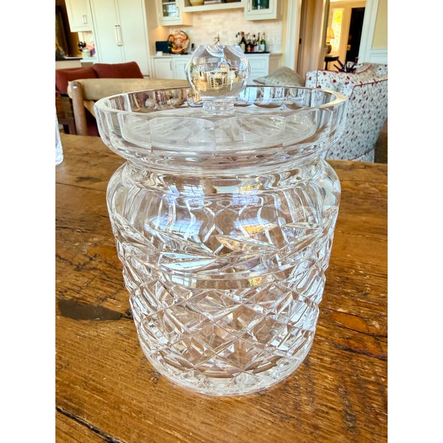 Transparent Vintage Waterford Crystal Lismore Biscuit Jar and Lid For Sale - Image 8 of 9