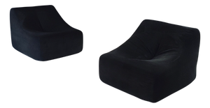 Mid-Century Modern French Corduroy Lounge Chairs, 1970s, Set of 2
